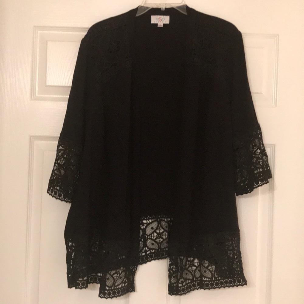 OSO Casuals Black Lace Cardigan
